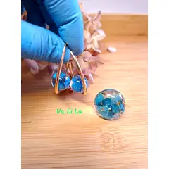 Naušnice sa plavom hortenzijom