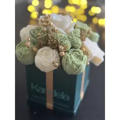 Mirisni aranžman od sojinog voska - blagdanski - u kvadratnoj ALU posudi