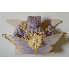 Buket od sojinog voska u dekorativnoj kutiji s motivom leptira