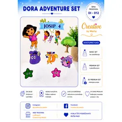Personalizirani Dora Adventure topper set za tortu – DI-012