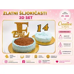 Zlatni šljokičasti 3D set ZŠ- 008