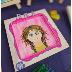 "Moje ime moj svijet" akril na drvu 12x12cm