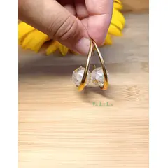 Naušnice sa bijelim biserom i padobrancima maslačaka