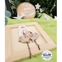 "Ptice Šaptalice" naušnice od gline