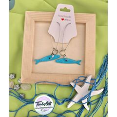 "Plavi šapat mora" - ručno rađene ribice od polimerne gline