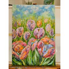 "Tulipani" akril na platnu 50x70xcm