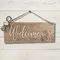 Personalizirana drvena viseća ploča za dom – Welcome / Home / Family