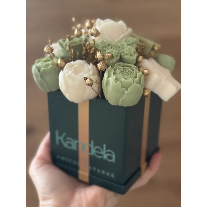 Mirisni aranžman od sojinog voska - blagdanski - u kvadratnoj ALU posudi, 2 image