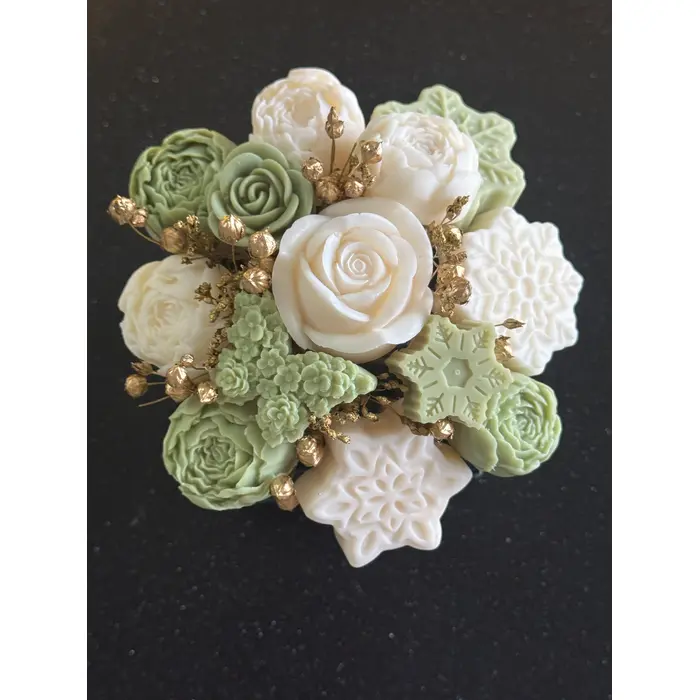 Mirisni aranžman od sojinog voska - blagdanski - u kvadratnoj ALU posudi, 3 image