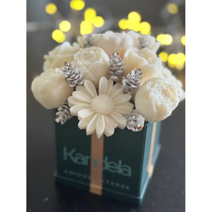 Mirisni aranžman od sojinog voska - blagdanski - u kvadratnoj ALU posudi, 4 image