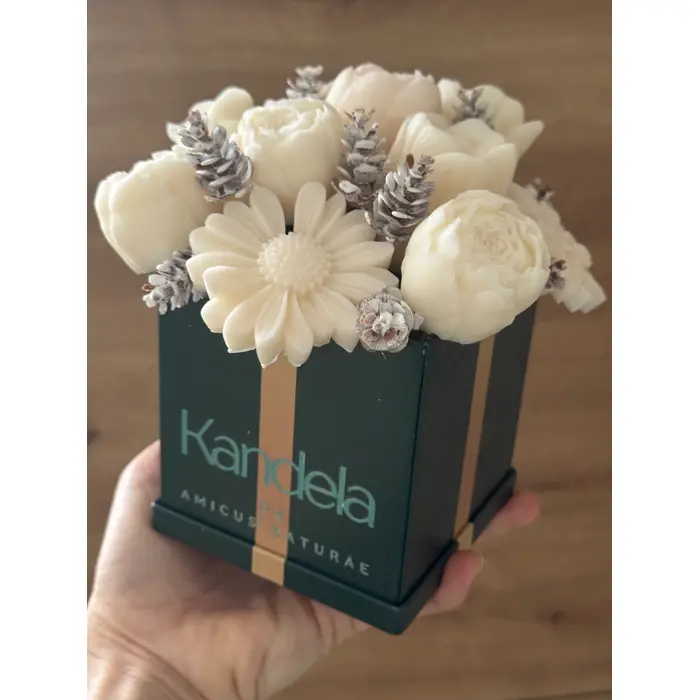 Mirisni aranžman od sojinog voska - blagdanski - u kvadratnoj ALU posudi, 5 image