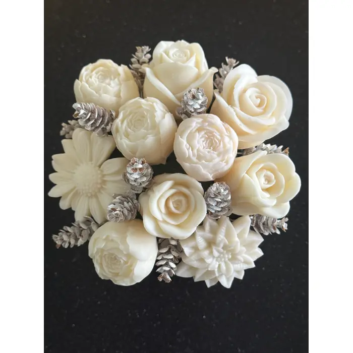 Mirisni aranžman od sojinog voska - blagdanski - u kvadratnoj ALU posudi, 6 image