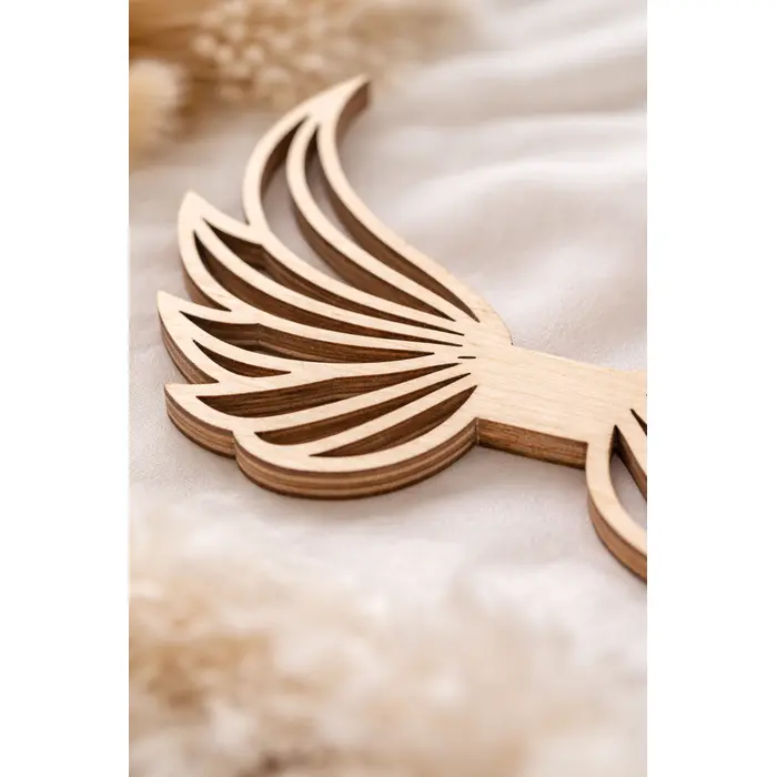 Drvena anđeoska krila za makrame i dekor | personalizirani drveni ukras | ručni rad, 4 image