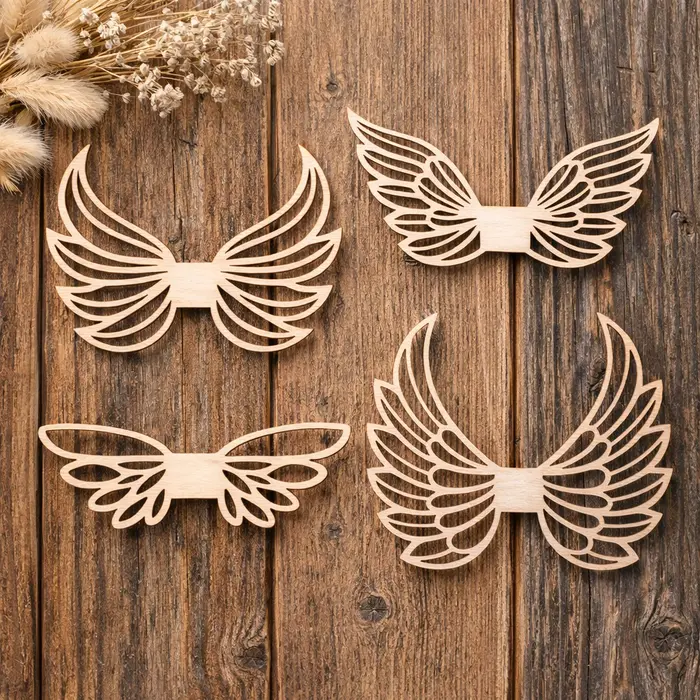 Drvena anđeoska krila za makrame i dekor | personalizirani drveni ukras | ručni rad