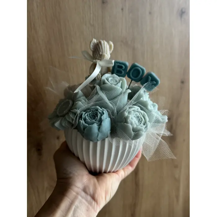 Mirisni aranžman u ručno izrađenoj posudi - M (10x7cm), 5 image