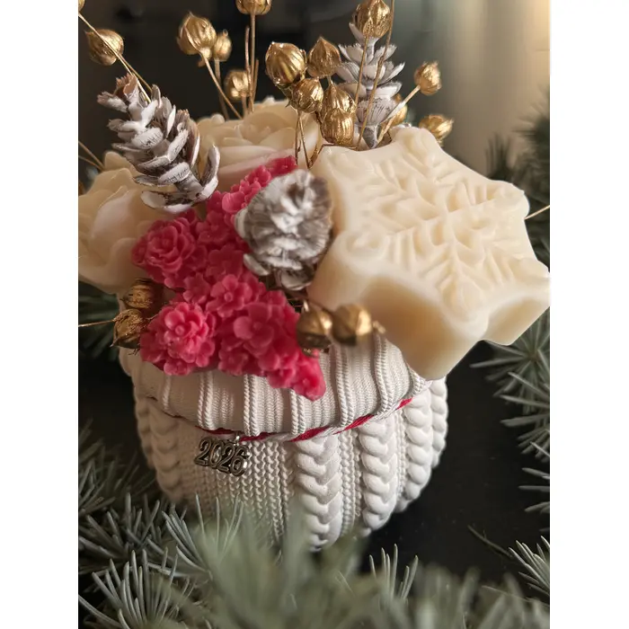 Mini mirisni božićni buketić u ručno izrađenoj posudi, 3 image