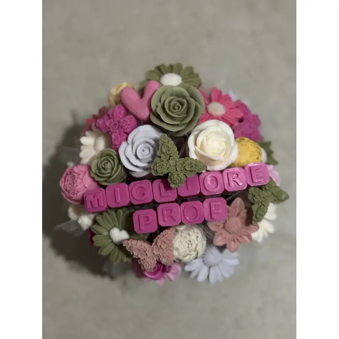 Mirisni aranžman od sojinog voska - za sve prigode - u kartonskoj posudi L (17x17cm), 2 image