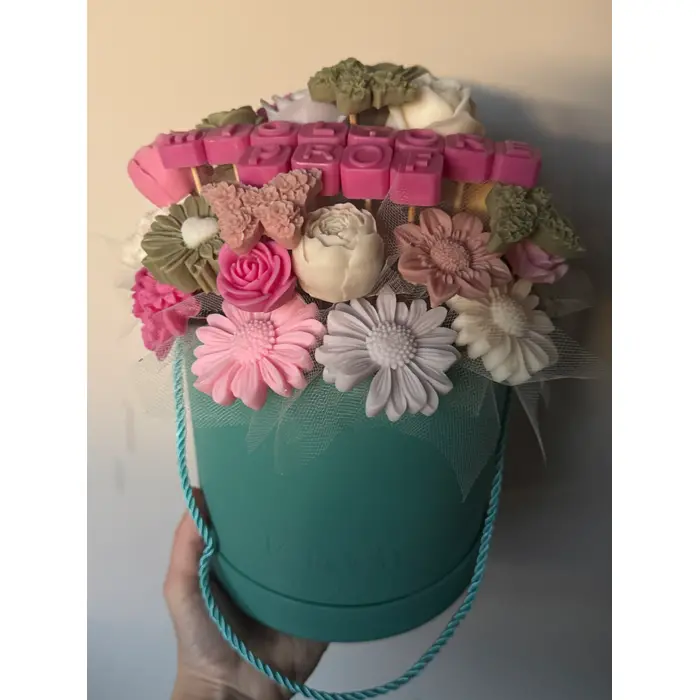 Mirisni aranžman od sojinog voska - za sve prigode - u kartonskoj posudi L (17x17cm), 3 image