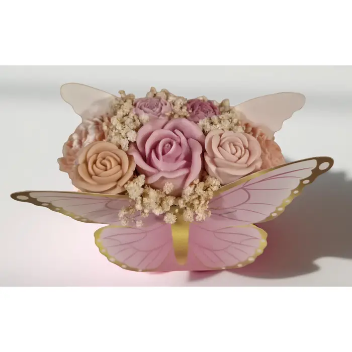 Buket od sojinog voska u dekorativnoj kutiji s motivom leptira, 5 image