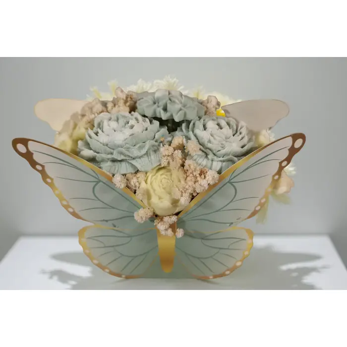 Buket od sojinog voska u dekorativnoj kutiji s motivom leptira, 3 image