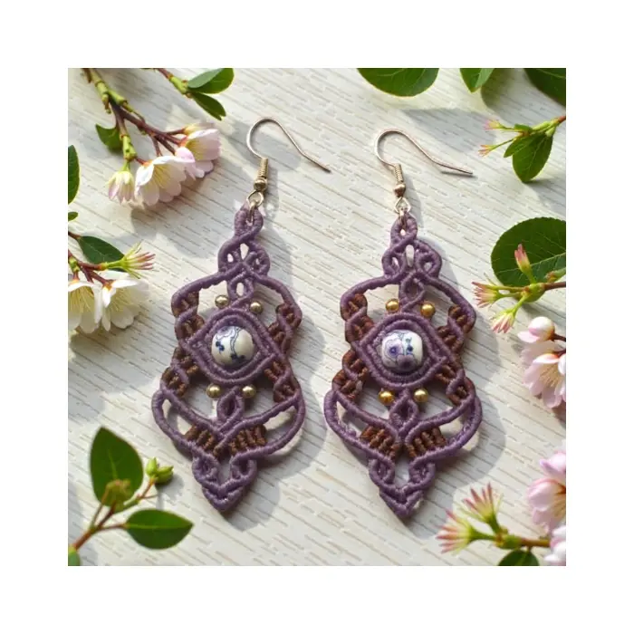 Mikromakrame naušnice