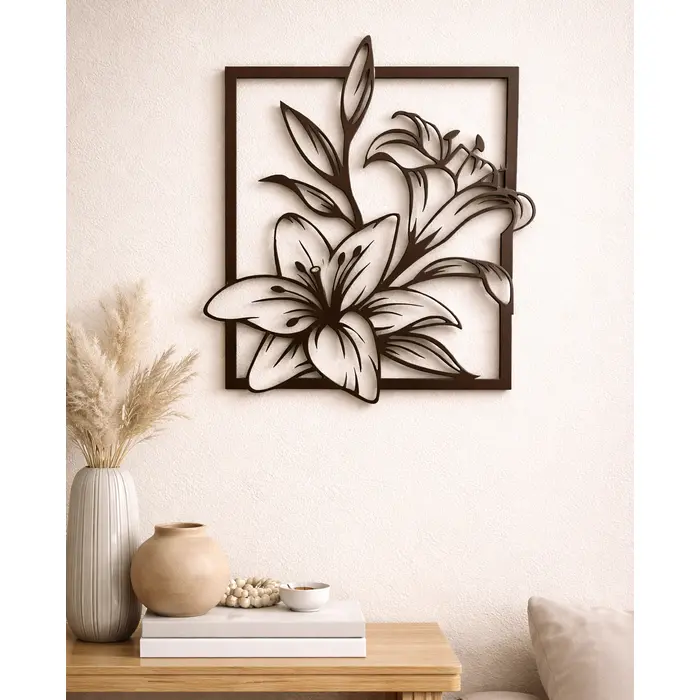 Drvena zidna dekoracija – cvjetni motiv, 2 image