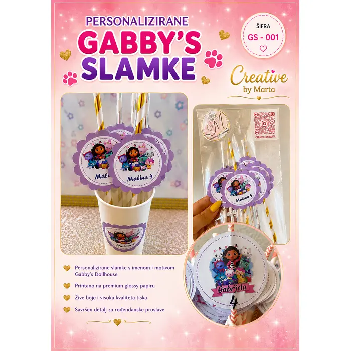 Personalizirane Gabby’s Dollhouse slamke GS - 001