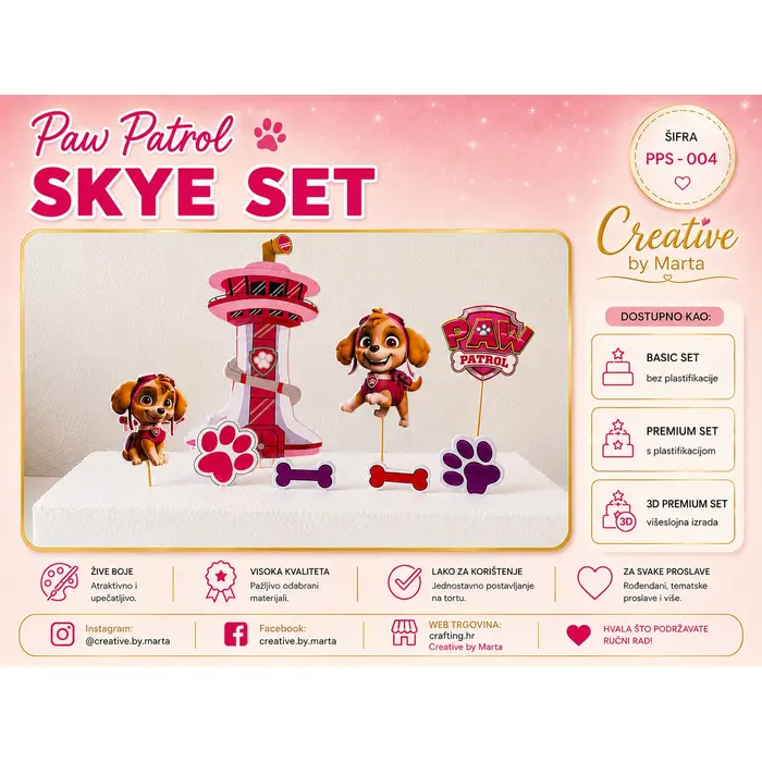 Paw Patrol SKYE SET TOPPERA PPS - 004