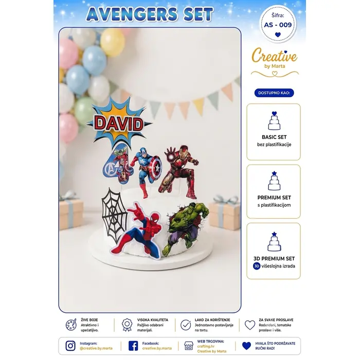 Avengers topperi za tortu AS-009
