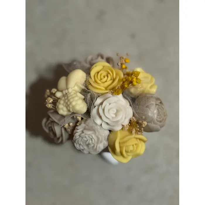 Plavuša s pramenovima - mirisni aranžman u ručno izrađenoj posudi - S, 6 image