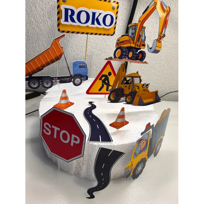 Personalizirani građevinski topper set za tortu – GS-014, 15 image