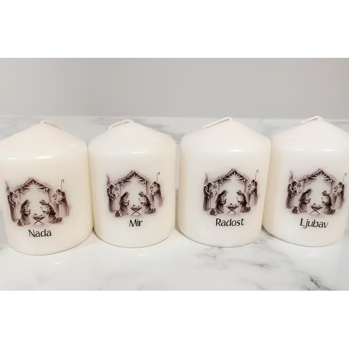 Komplet personaliziranih adventskih svijeća