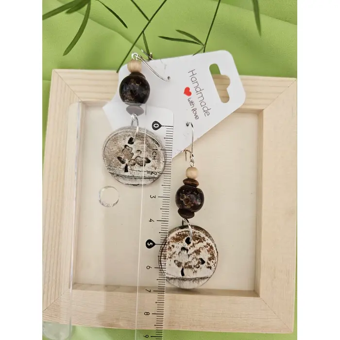 Zemljina pjesma - TonkArt naušnice od gline, 3 image