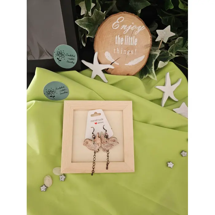 "Ptice Šaptalice" naušnice od gline, 2 image